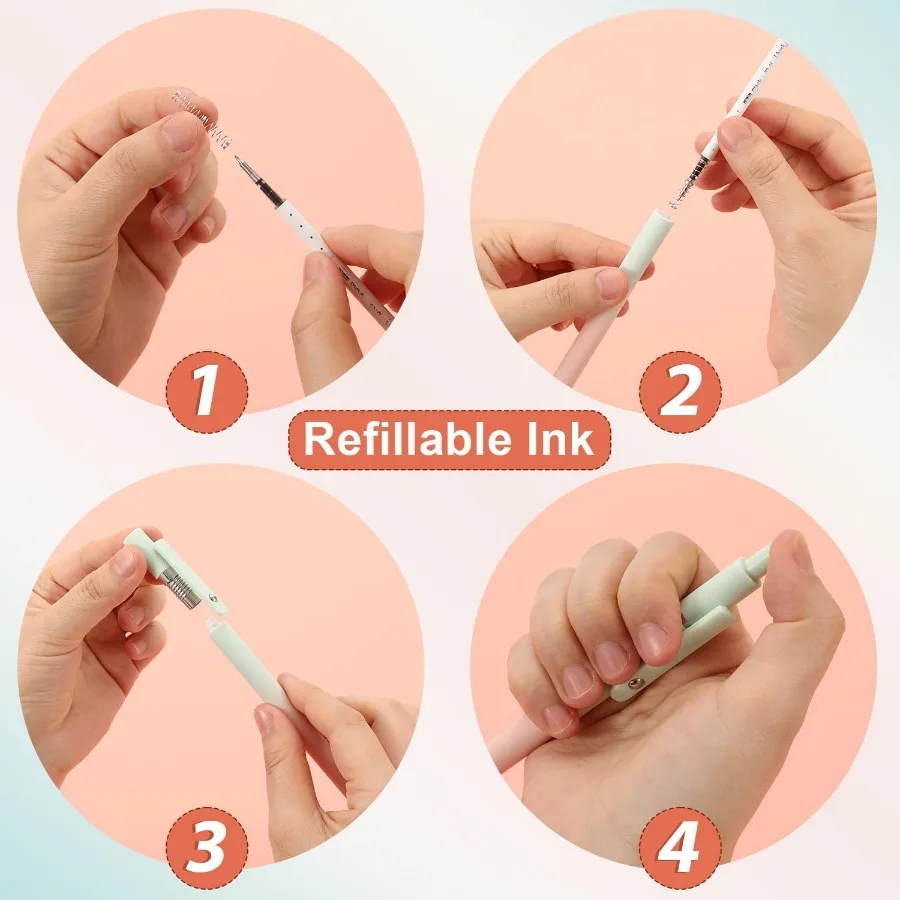 FIOVER 10 قطعة أقلام هلام الحبر الأسود نقطة متوسطة 0.7 مللي متر أقلام الكتابة السلس الراقية سلسلة لطيف قلم حبر جاف للمذكرات Takin