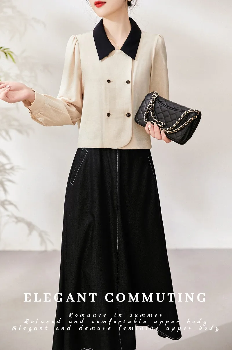 Vintage damesblouses Casual effen kleur Tops Mode Losse zomer Franse kleding Koreaanse damesshirts met lange mouwen