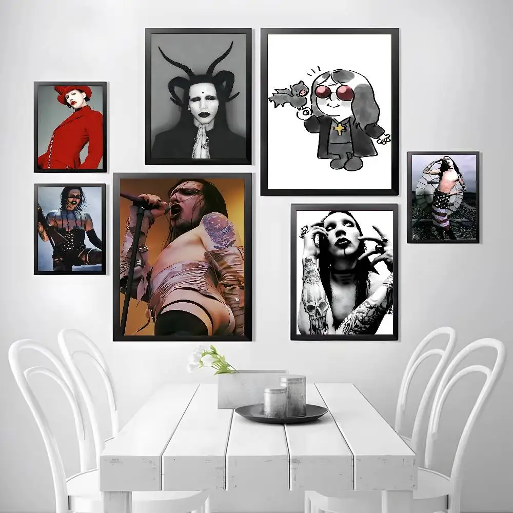 M-Marilyn Front Toward Enemy M-Manson Poster Prints For Bedroom Living Room Canvas Painting Wall Art Home Decor
