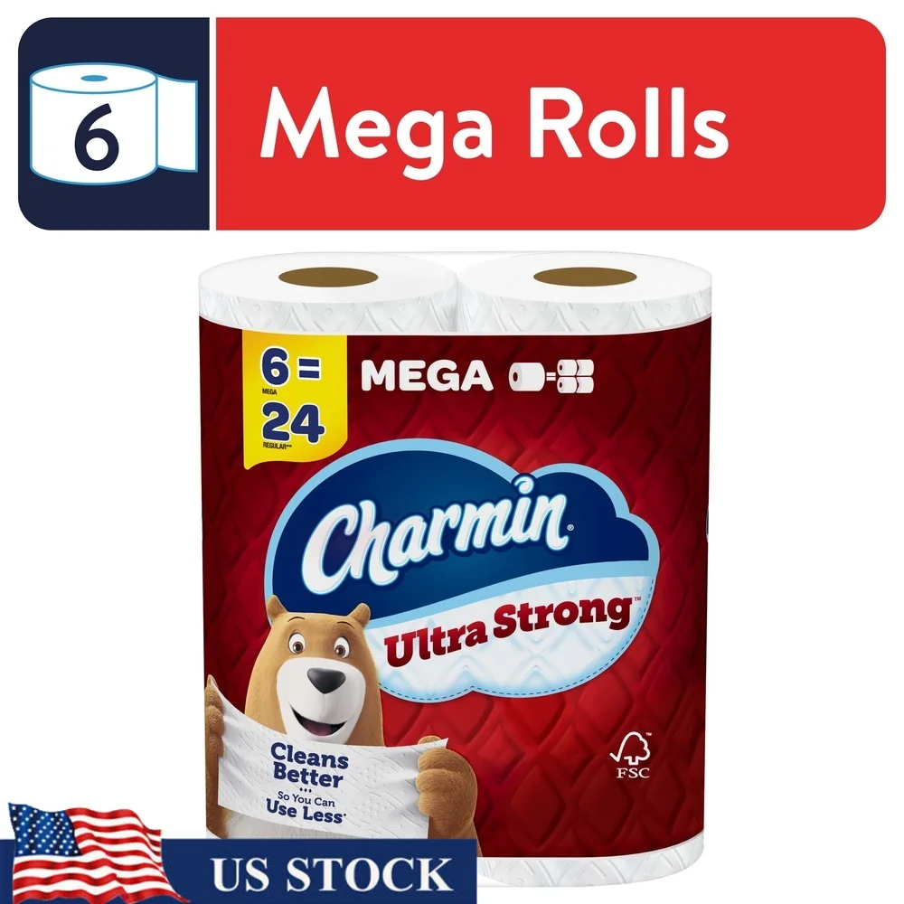 Carta igienica ultra resistente Mega Roll 242 fogli 6 Conteggi Tessuto a diamante Texture Clog Sicuro Septico Sicuro 2 strati Non profumato Perforato