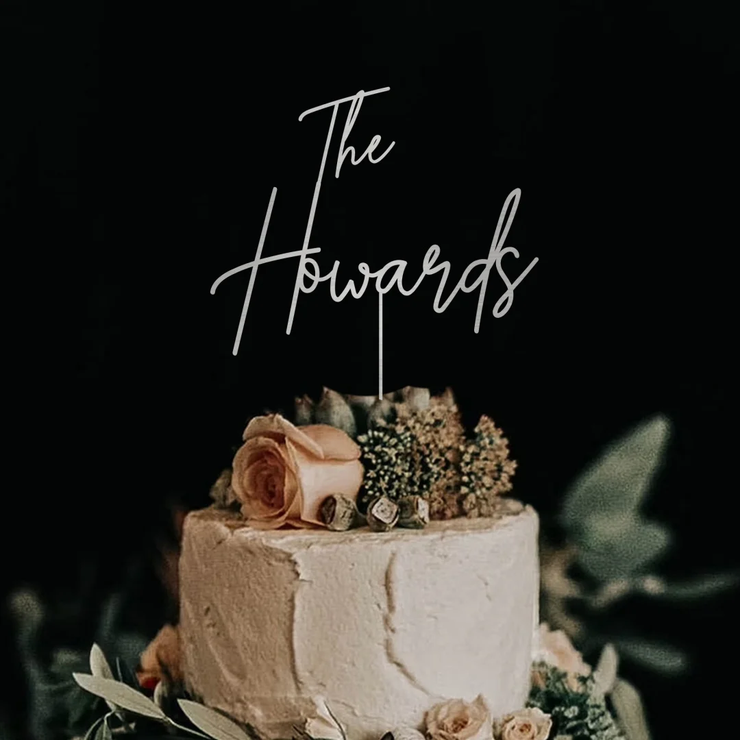 قطعة واحدة من قابس كعكة PMMA المخصص - اسم محفور شخصي، دافئ فيبي ولمعان معدني، DIY، منقوش بالليزر، مثالي للاحتفالات