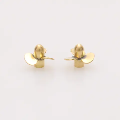1Pair Dia 9mm Brass Mini Propeller 1.5mm Shaft Hole Soldered 3-Blade Paddle Marine DIY Replacement Parts for RC Mini Boat Model