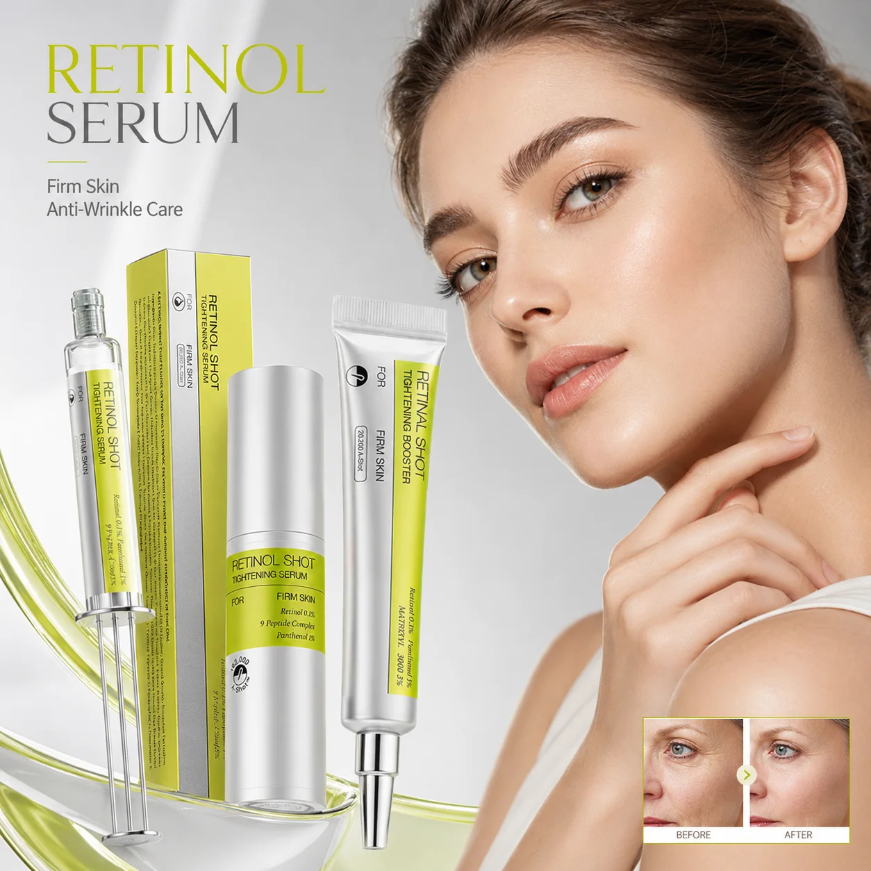 Retinol Face Serum 15ml Firming Hydrating Facial Care for Fine Lines Uneven Texture Minimizes Pores Antioxidant Anti-aging