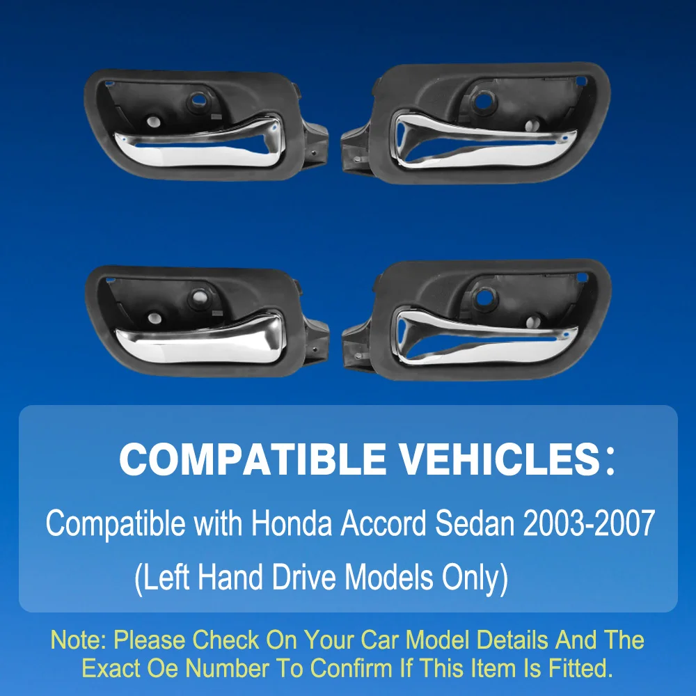 For Honda Accord Sedan 2003 2004 2005 2006 2007 4Pcs  Car Interior Door Handle Pull Trim Front Rear Left Right 72120SDAA02ZC