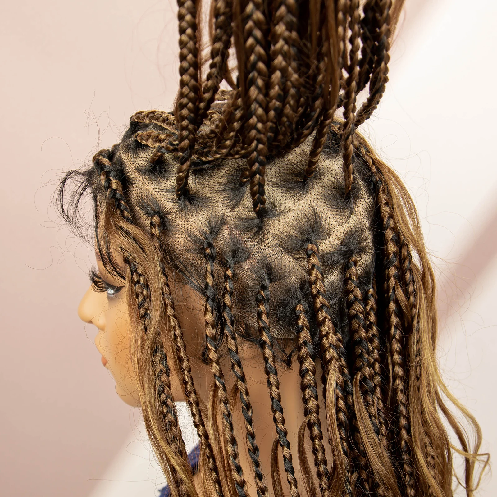 Full Lace Synthetic Dreadlocks Synthetic Hair Box Braided Wigs Soft Crochet Dreadlock Braids Hair Synthetic Locs Braids Hair