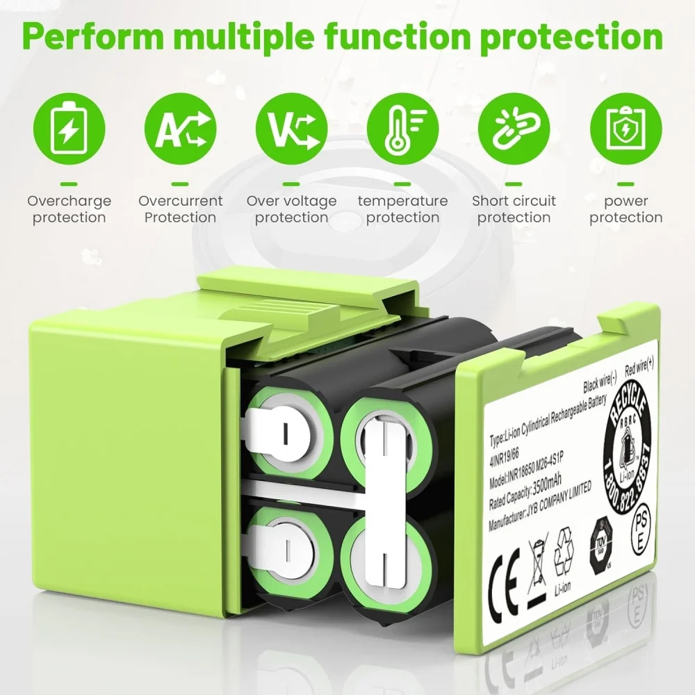 

14.4V 3500mAh Li-ion Battery for iRobot Roomba i7/i3/i4 Replacement Compatible J7/E5 Series Vacuum Cleane.