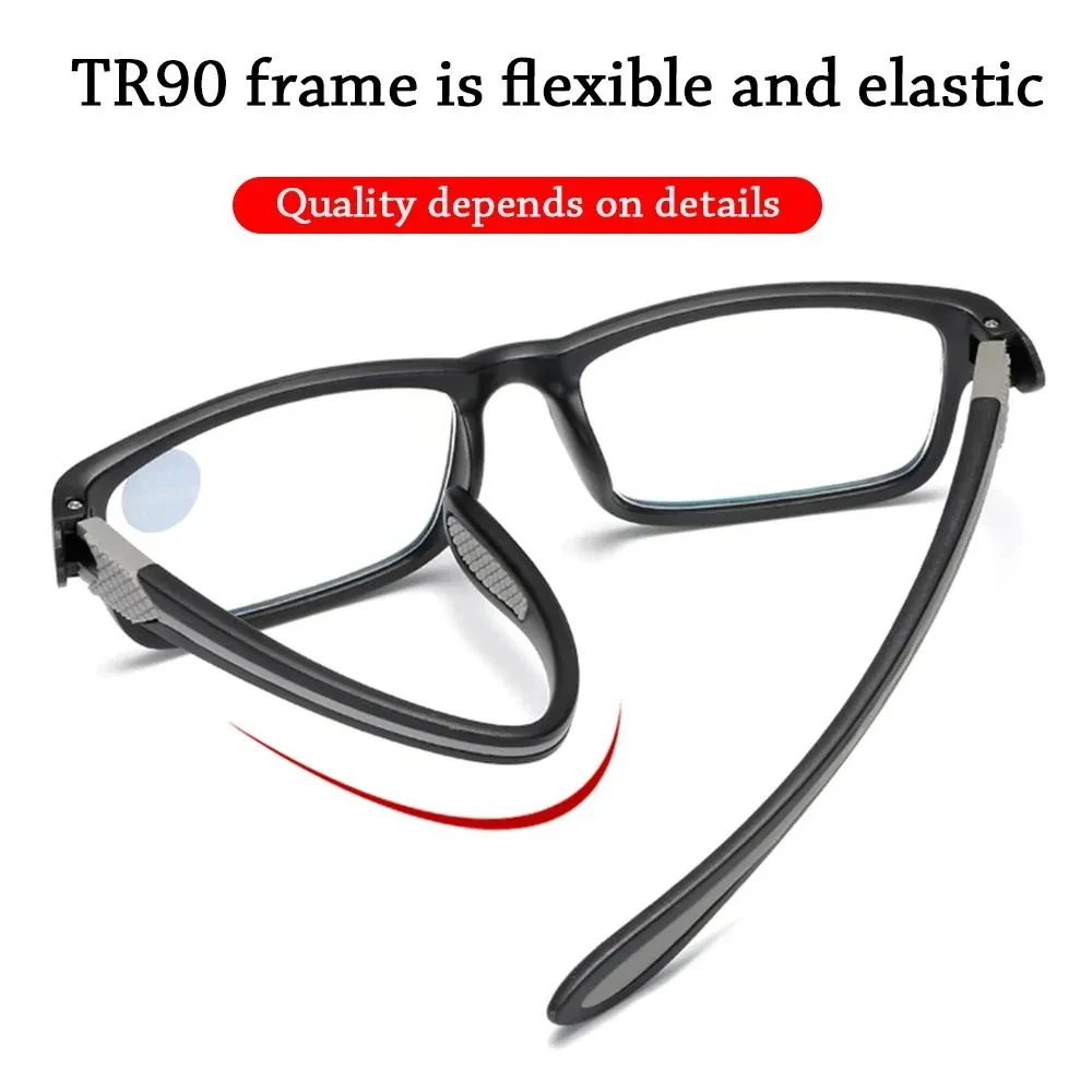 Reading Glasses Men Women Sports Anti-blue Light Reading Eyewear Black Red TR90 Frame Presbyopia Eyeglasses +100 to+400 glasses