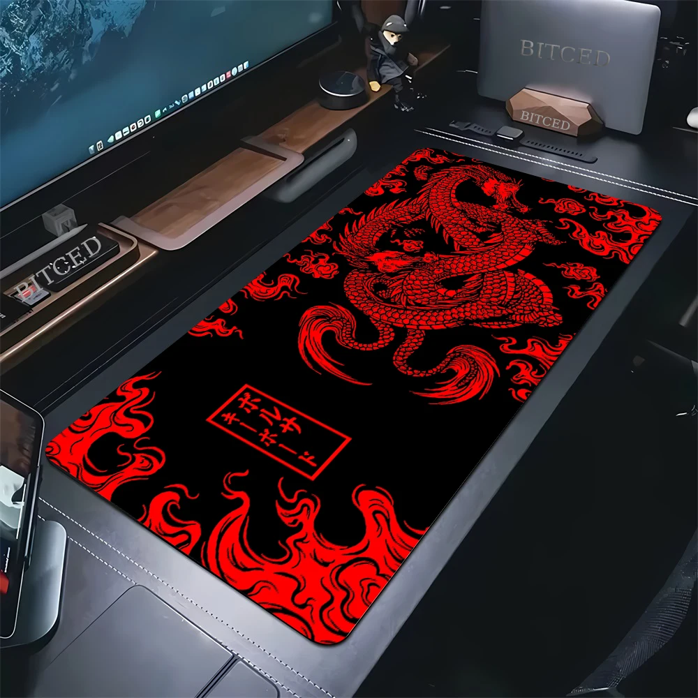 Dragon Mouse Pad Gaming Mousepad Gamer Mouse Mat Keyboard Mats Desk Mat XXL 90x40cm Red Deskmat For Computer Mousepads 50x100cm