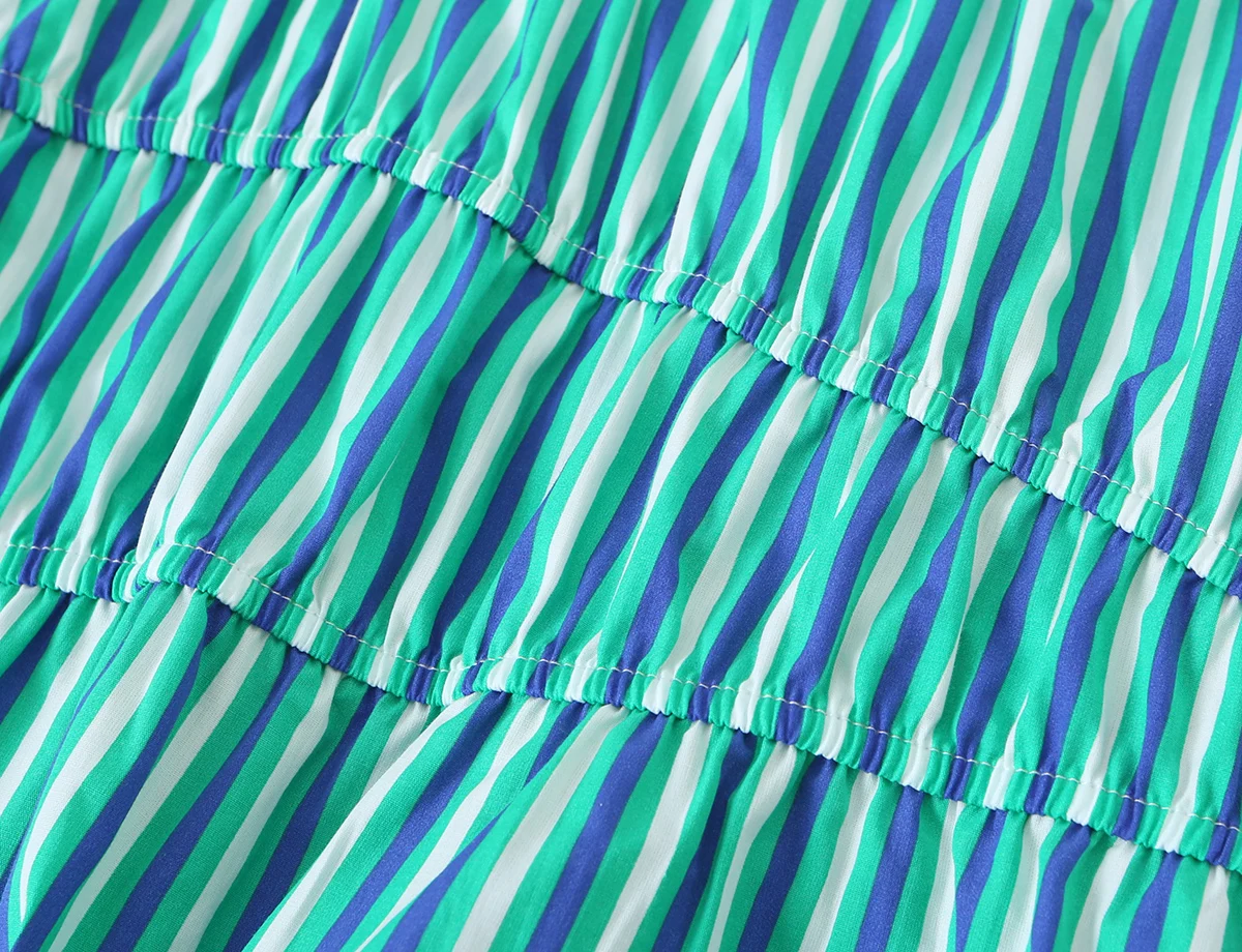 KONDALA Schicke Elegante Grün Gestreifte Strandmode 2026 Herbst Damen Tops Urlaub Y2K Plissierte Schnür-Modern-Streetwear Mujer Westen – Detail 9