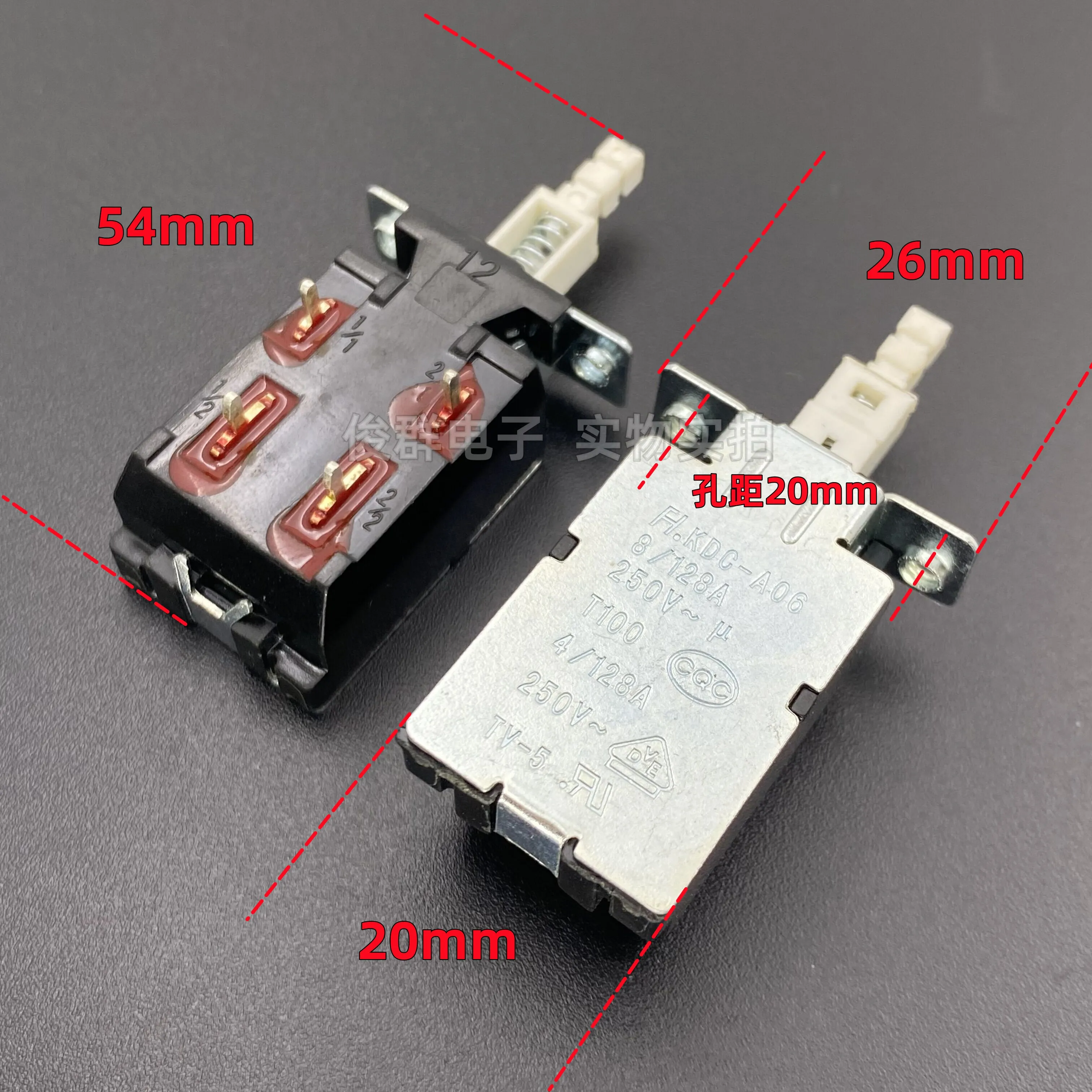 10pcs/Taiwan FH KDC-A06 power switch TV-5 TV with lock button 4-pin 2-speed self-locking adjustable push button