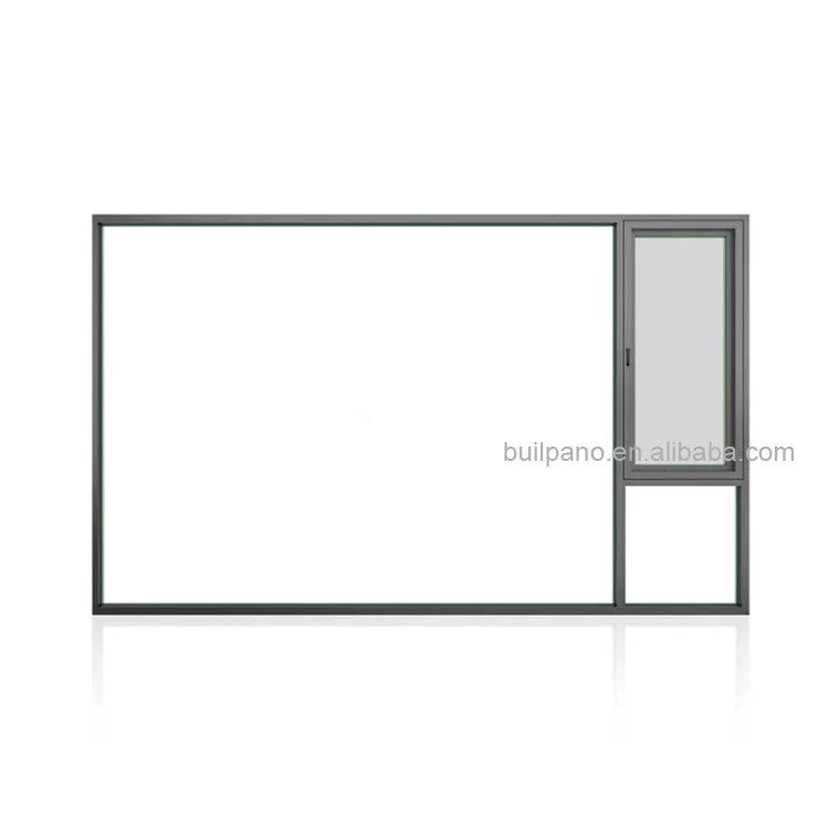 Modern Bay Window Lowes Double Glazed Thermal Break Aluminum Casement Windows with Louver Tempered Glass for Entry