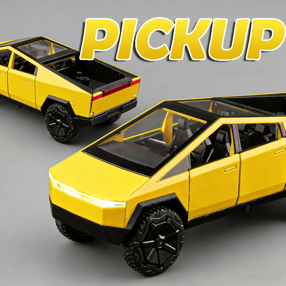 1:32 Modello di pickup Giocattolo Macchinine in miniatura Porte pressofuse in lega aperte Tirare indietro Suono Luce Simulazione Modelli di veicoli da campeggio per bambini