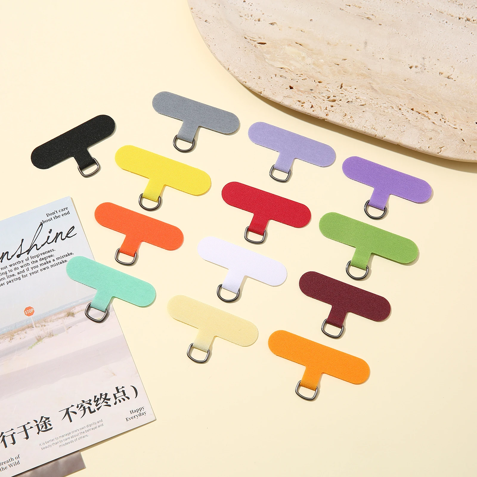 1/2/5/10/20/50 pcs Colorful Oxford Cloth Phone Case Hanging Patch with D-Ring, No Glue Needed Phone Strap Connector