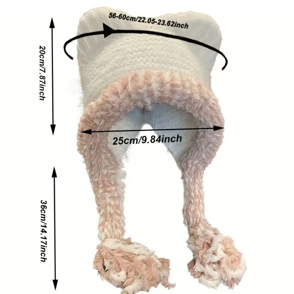 تنوعا آذان القط حماية الأذن قبعة الكورية نمط يندبروف محبوك قبعة تدفئة مريحة لينة رشاقته قبعة قبعة المرأة #6