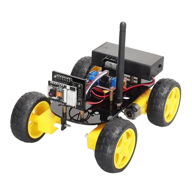 CABE-2X 4WD Smart Robot Car ESP32 Camera Wifi Automation Kit For Arduino Programming ESP Robot With Antenna