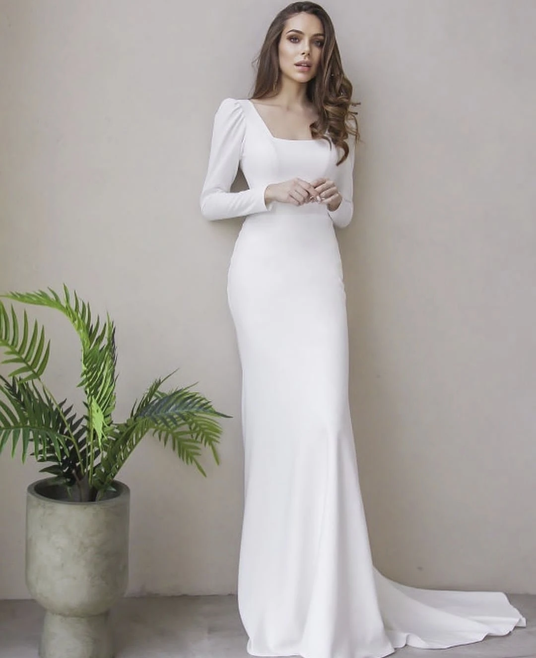 

Wedding Dress 2024 Vestido de Novia Soft Satin A-Line Square Collar For Women Customize To Measures Elegant Robe De Mariee