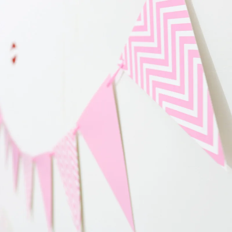 3m 12 Flag Gold Pink Paper Board Garland Banner For Baby Shower Birthday Party Decoration Kids Room Decoration Garland Bunting