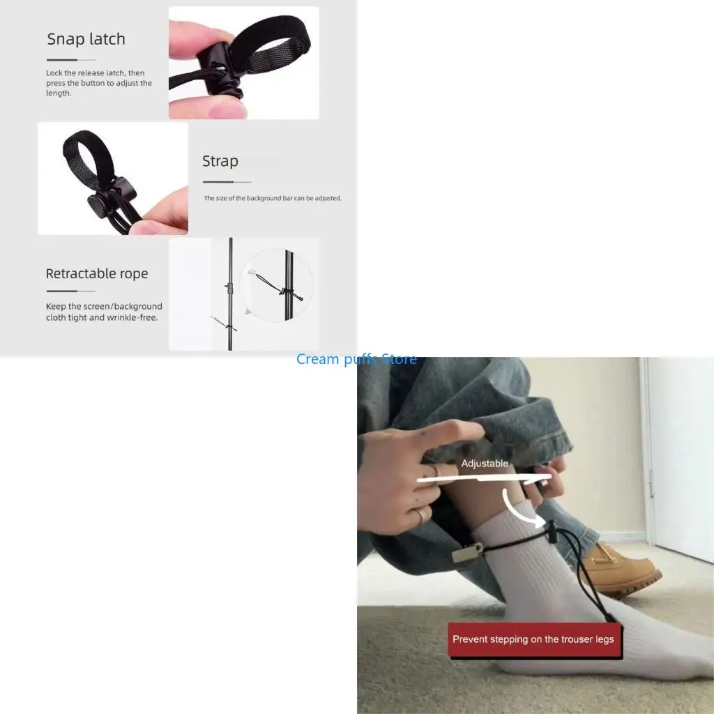 50LE 4Pcs Lightweight Adjustable Clip For Securing Pants Preventing In Active Scenarios Photography Accessory Clip