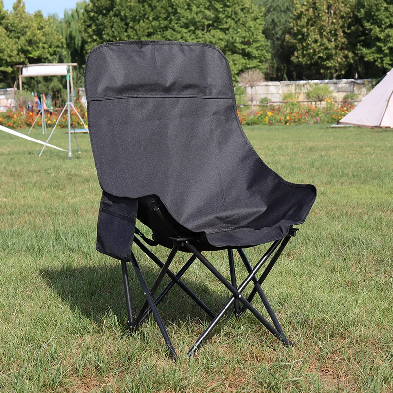 High-back folding moon chair for outdoor camping, portable fishing chair, market stall, picnic, lazy beach nap stool