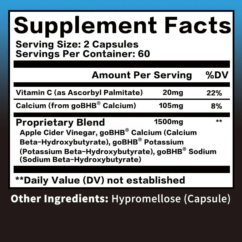 Apple Cider Vinegar + Keto Capsules - Metabolism, Appetite Suppressant, Support Intestinal and Digestive Health,Enhance Immunity