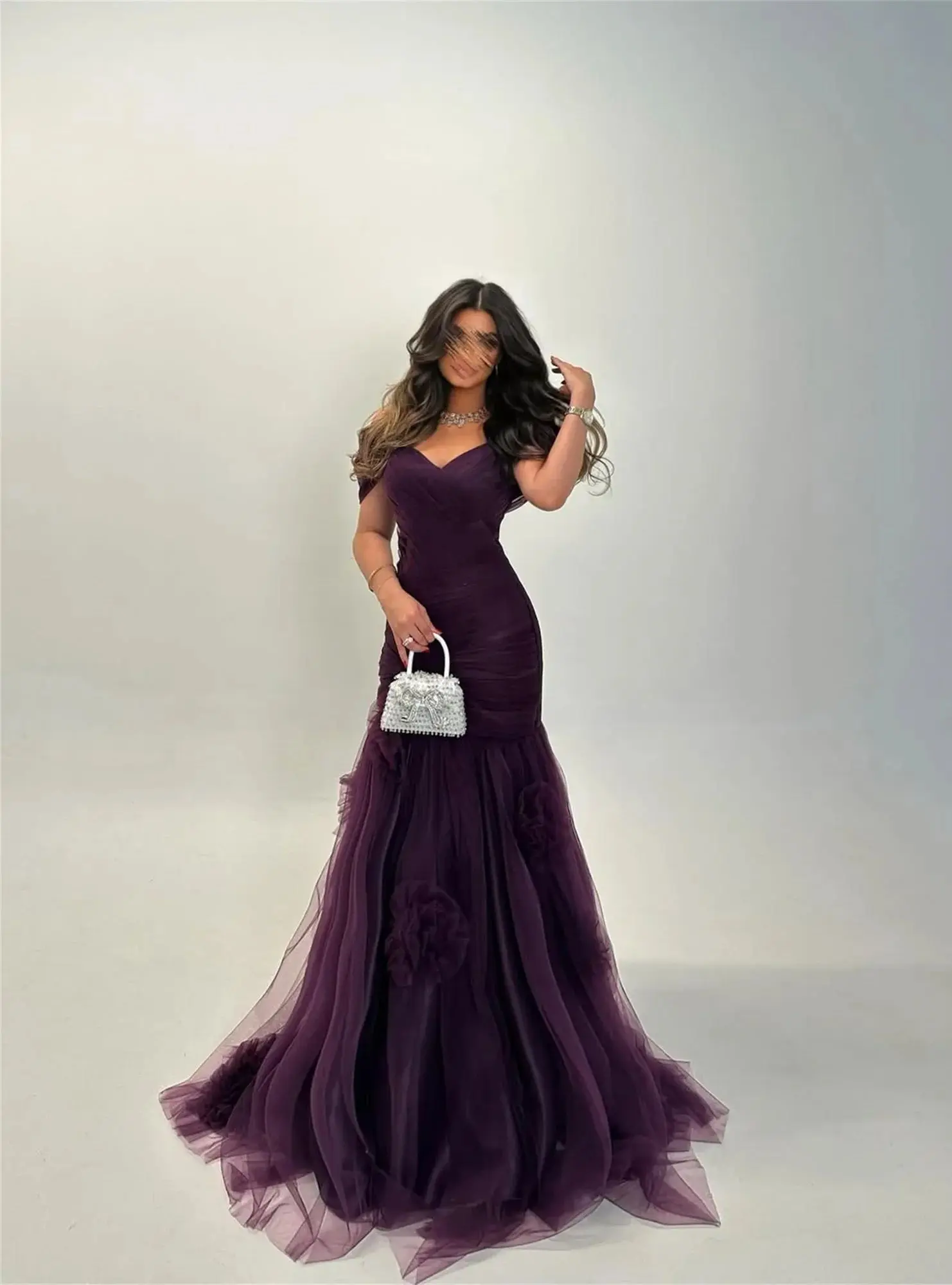 EDECPBM فساتين سهرة Beautiful Prom Dresses Store Luxurious Women's Evening Dresses 2025 Luxury Purple Customized Mermaid Dress