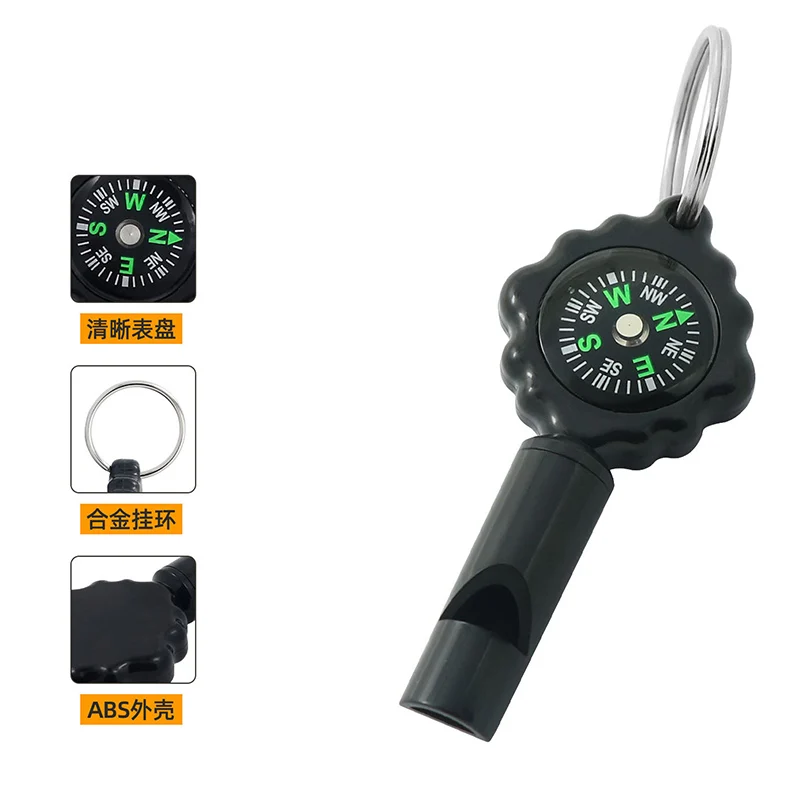 Survival Fluitje Voetbal Buiten Hoge Decibel Draagbare Platte Aluminium Dubbele Frequentie Wildernis Noodfluit Gereedschap