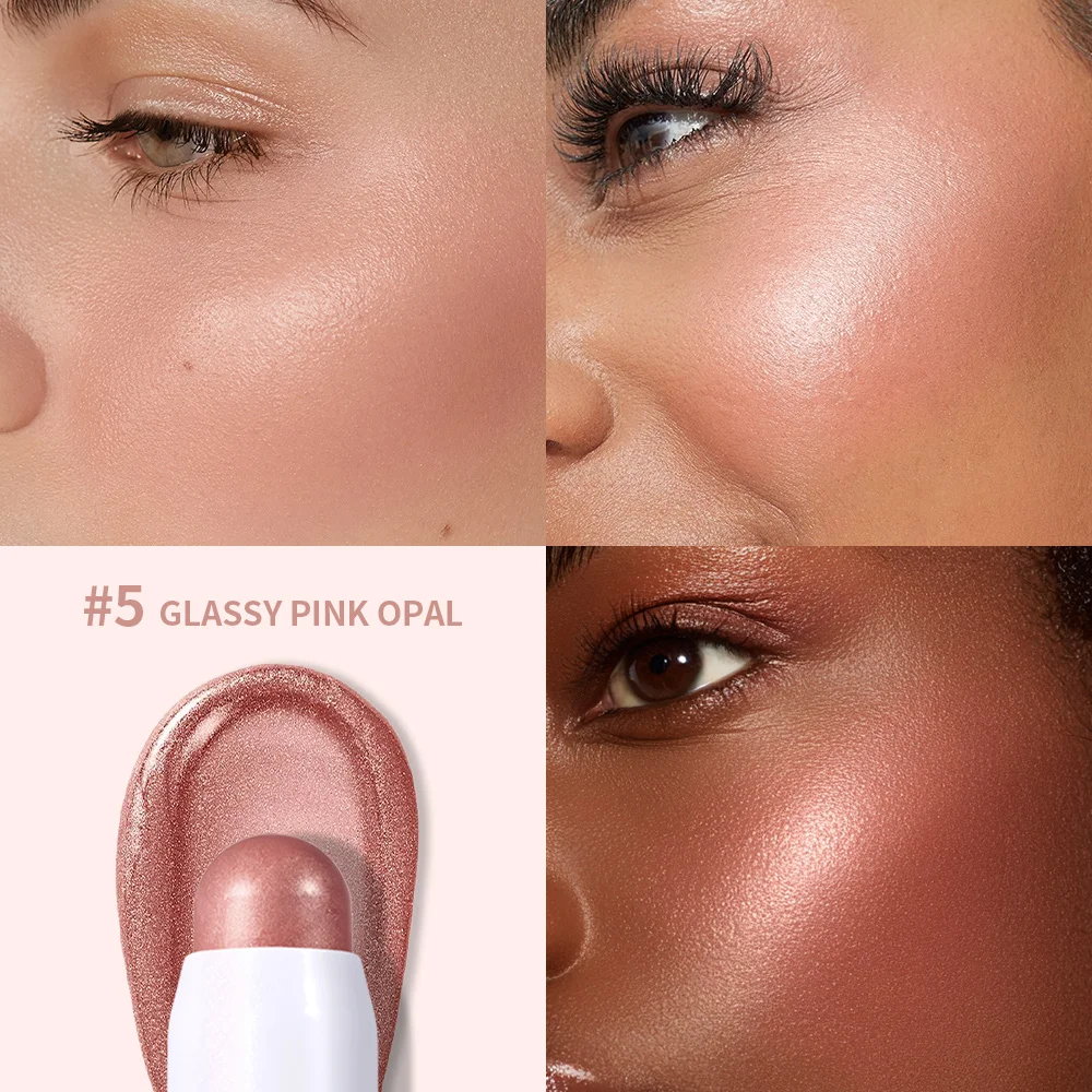 글래시 하이라이터 밤, 오래 지속되는 밝은 광채, 깊은 보습 하이라이팅 크림, 눈, 볼, 입술, 바디 글로시 펜