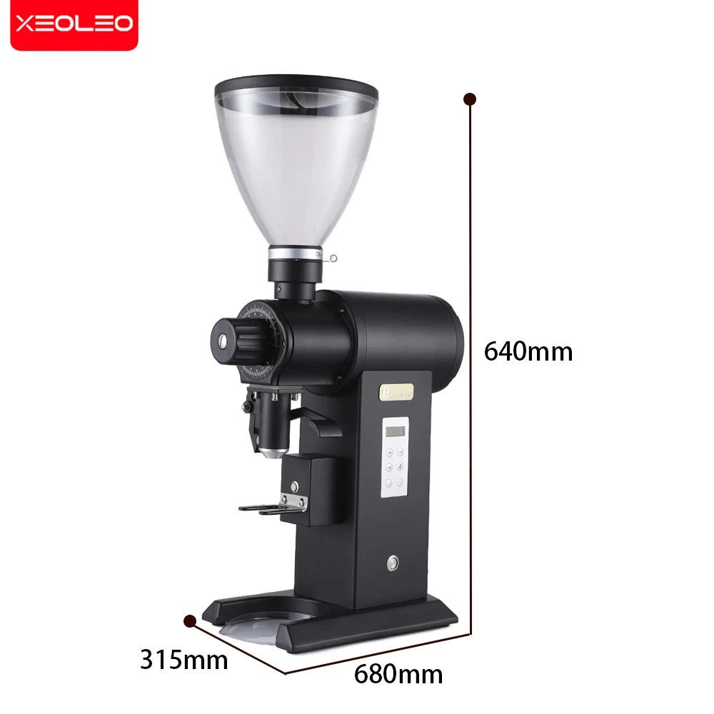 XEOLEO 98mm Commercial Automatic Mill Adjustable Electric Coffee Bean Grinding Turkish 220V Flat Burr Espresso Grinder Machine