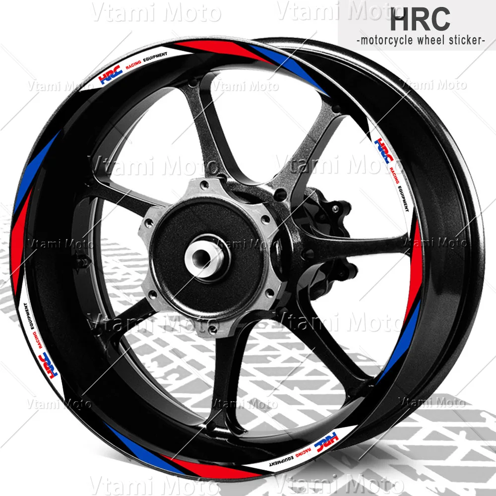 Reflective Motorcycle Wheel Sticker Tire Stripe Rim Decals For HRC CBR1100 CBR1000RR 600RR CBR 650 500R 300R 250R 125