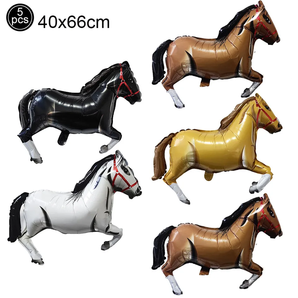 Lot De 40 Ballons Cheval 12 Pouces – Latex Imprimé, Rose/blanc Confettis, Déco Anniversaire Cowgirl