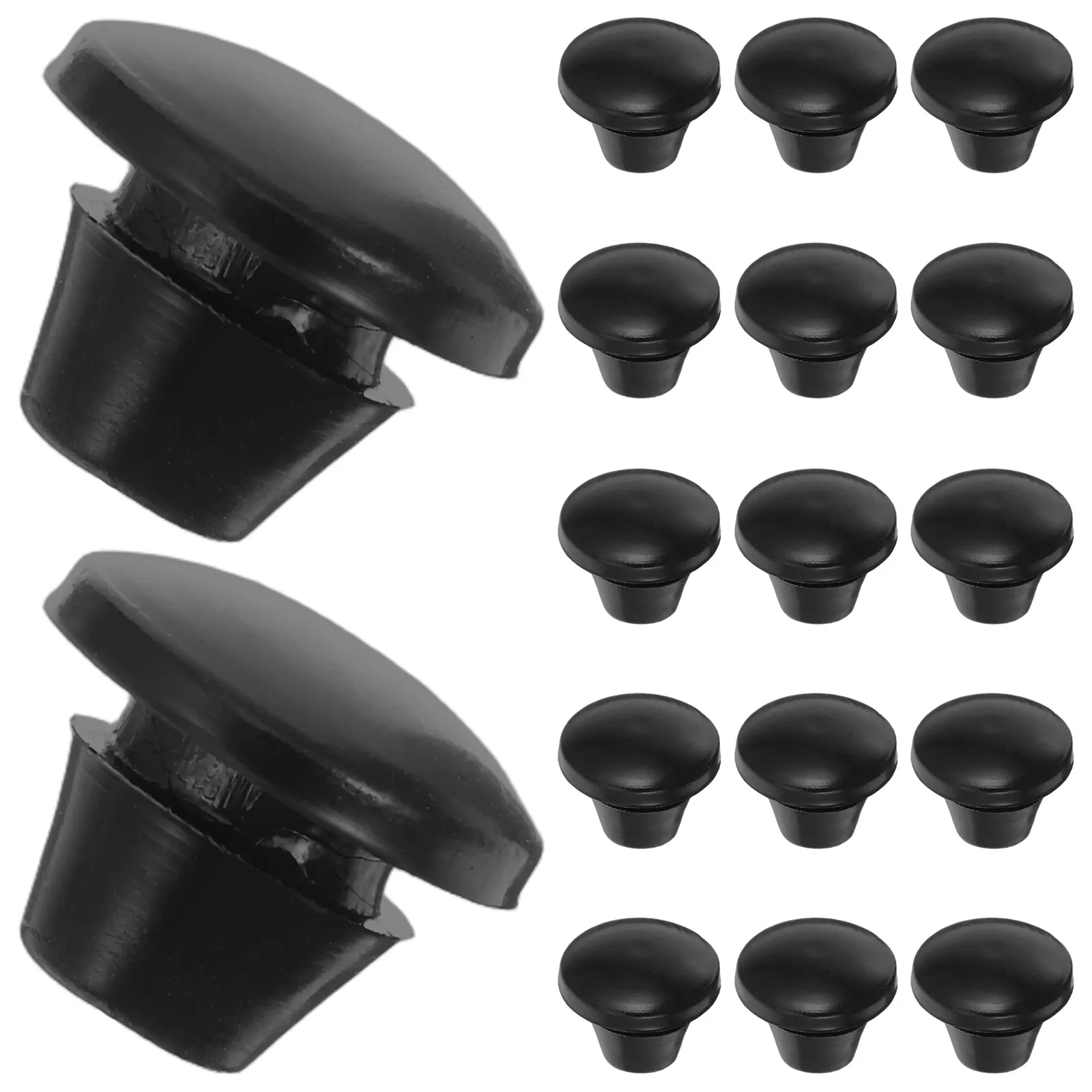 20Pcs Rubber Sealing Plugs Hole Stopper Leakproof Wear-Resistant Easy Install for Foot Mats Industrial Home Office Use Rubber