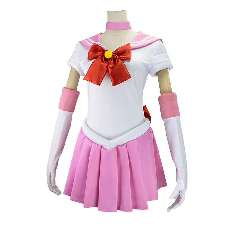 Anime Sailor Moon Chibiusa Tsukino Cosplay Battle Suit Pink Wig Bow Headdress Socks Halloween Suit Accessories Cosplay Outfit view 5