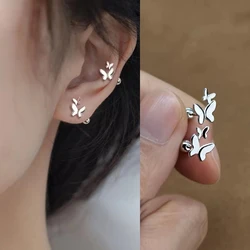 Kpop Mini Minimalist Butterfly Fairy Shiny Exquisite Aesthetic Ear Bone Clip Earrings for Women Egirl BFF Jewelry