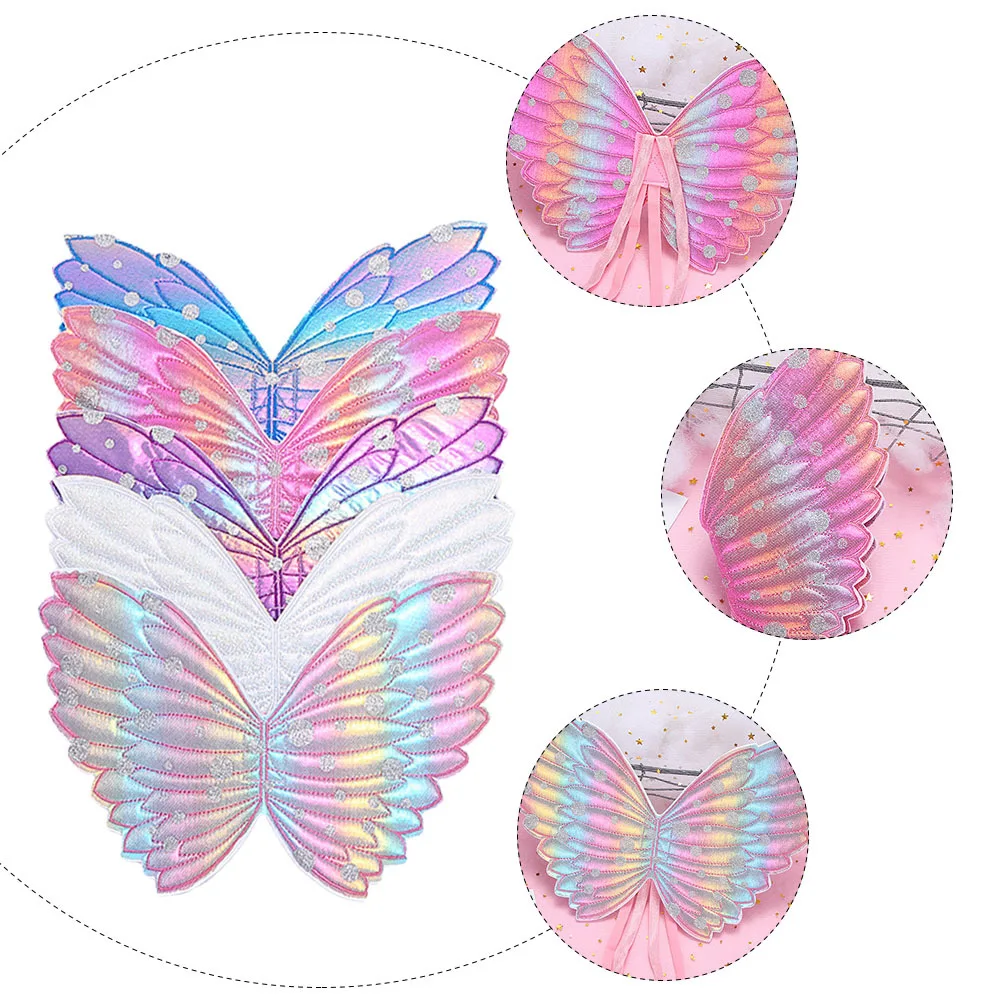 Accesorios de alas de hada metálicas para niños, accesorios de disfraz de alas de mariposa para fiesta de carnaval, accesorios de disfraz, 5 uds.