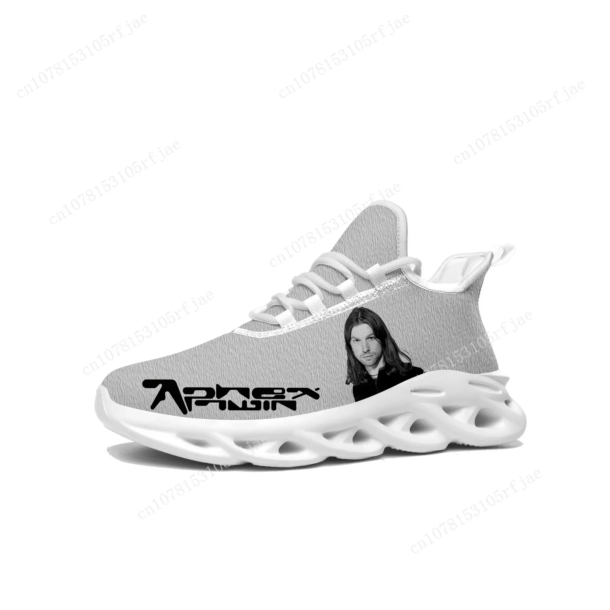 Aphex Twin Flats Sneakers Heren Dames Muziek Dj Mixer Sport Hardloopschoen Sneaker Veters Gaasschoenen Op Maat Gemaakt Schoen Wit