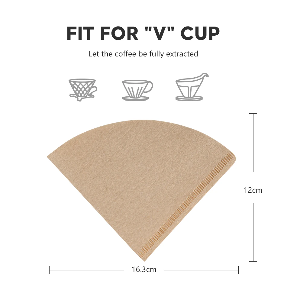 50/100pcs For V-60 Coffee Filter Paper Disposable Hand-made Coffee Maker Accessories Tools V-shaped Conical Coffee Drip Filters