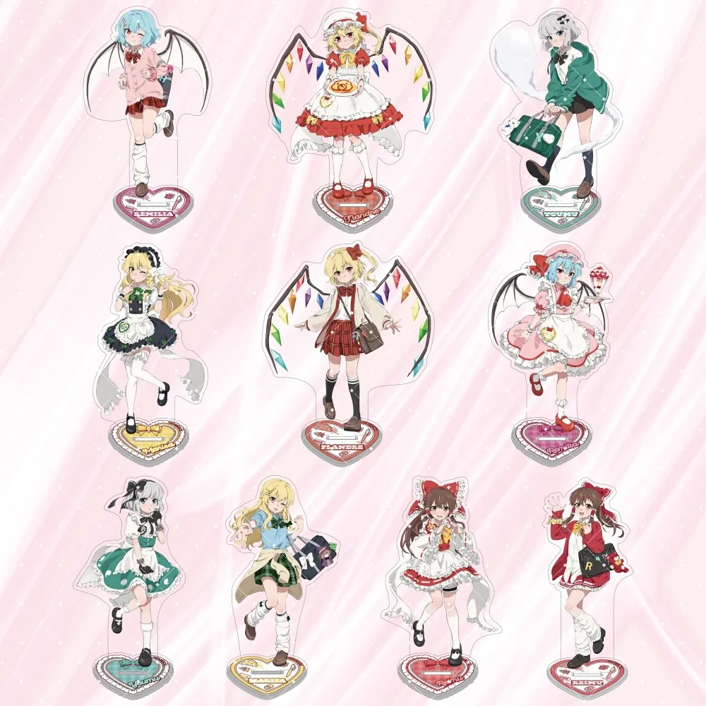Touhou Project Acrylic Stand Figure 15cm Keychain Reimu Marisa Maid Uniform Cosplay Desktop Decoration Anime Collectible Gift
