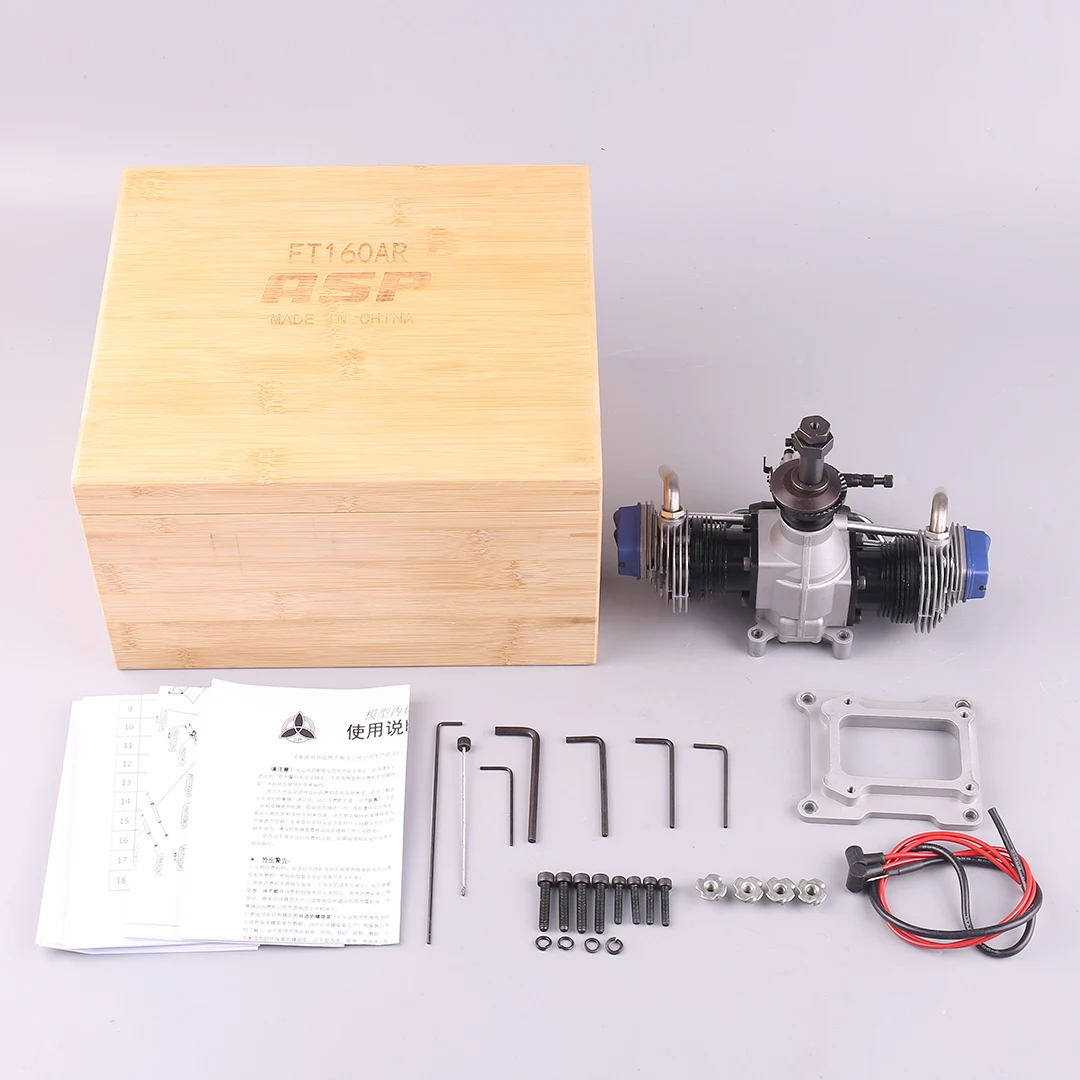 

ASP FT160AR Dual Cylinder Methanol Engine Four Stroke 20cm Model Oil Powered Fixed Wing Remote-Controlled