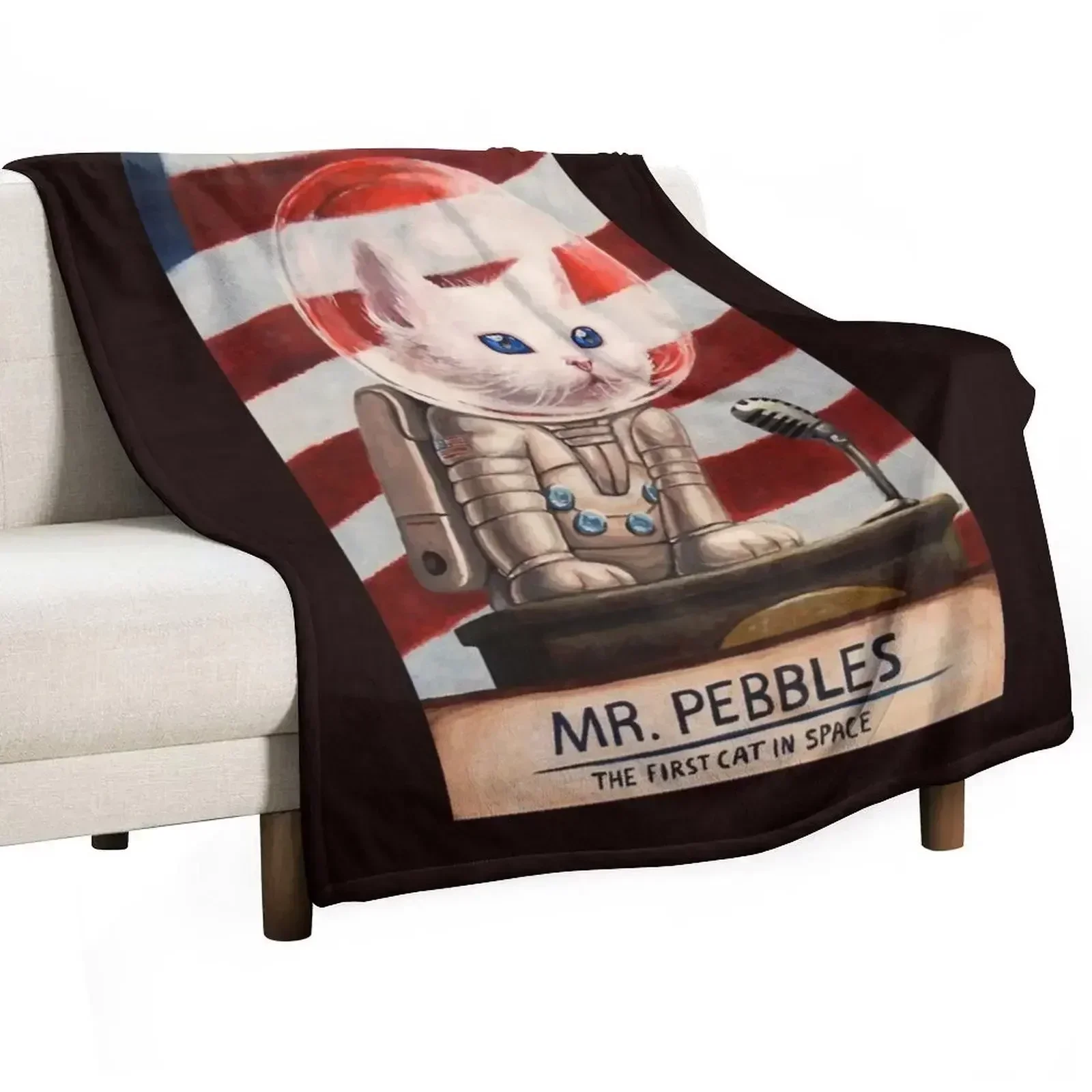 

MR PEBBLES - High Quality Classic T-Shirt Throw Blanket Large Furry Weighted Cute Plaid Blankets Cute for sofa Blankets