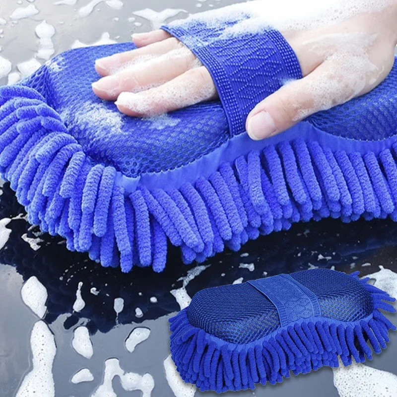 Car Washing Sponge Brush Soft Chenille Microfiber for Car Body Cleaning Water Absorbtion Sponge Brushes Detailing Washer