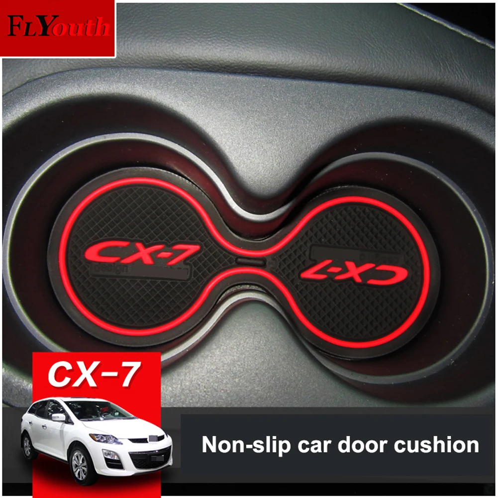 16pcs/set 3D Rubber Mat Non-slip Interior Cup Pad Door Groove Mat For Mazda CX-7 CX7 CX 7 Car door mat Auto Accessories Styling