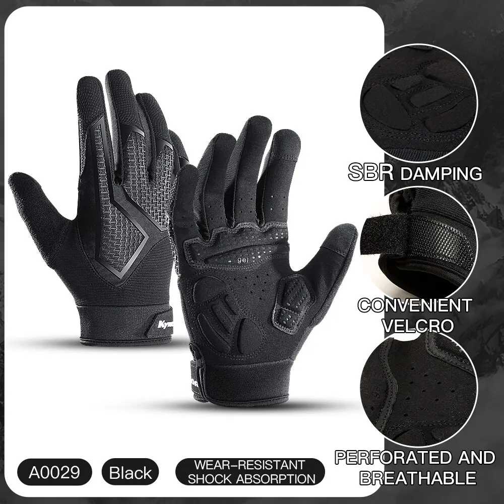 MTB Cycling Gloves for Men and Women, Black, Touch Screen, Road Bike, Gym Riding, Silicone Gel, Bicycle, Motorcycle