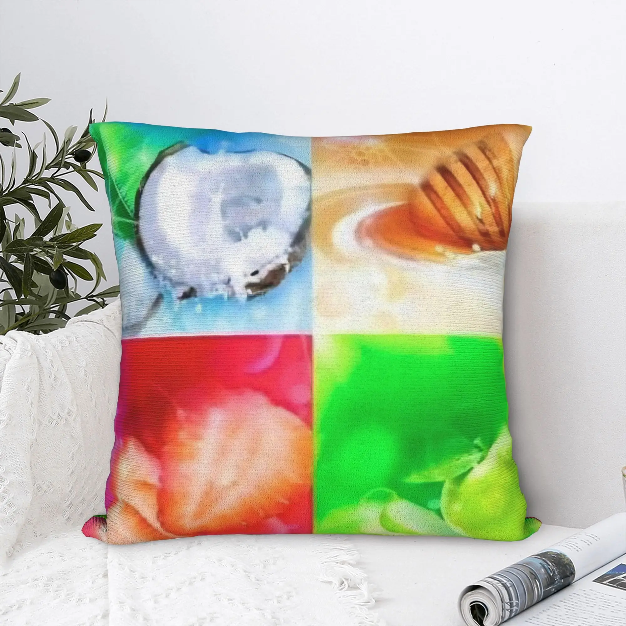 Fruits Frutiger Aero Square Pillow Cases  Cushion Covers Novelty  Decorative Throw Pillow Case Cover for Living Room 45x45cm