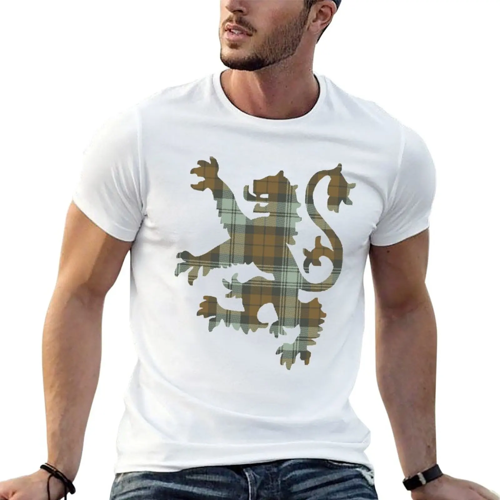 Black Watch Weathered Tartan T-Shirt Casual Breathable Short Sleeve Top