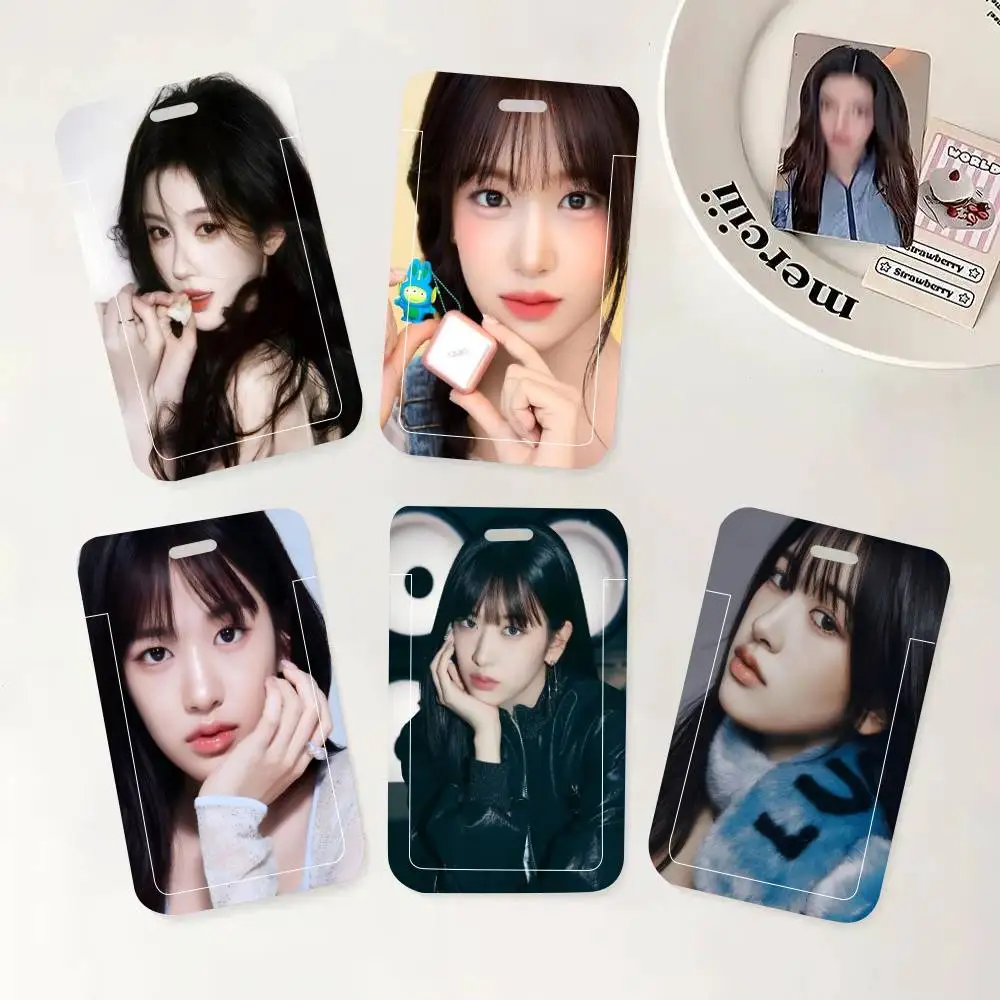 

kpop An Yu Jin ID Card Holder Neck Strap Pendant Door Badge Holder Lanyards Keychain Work Credential Case Gift