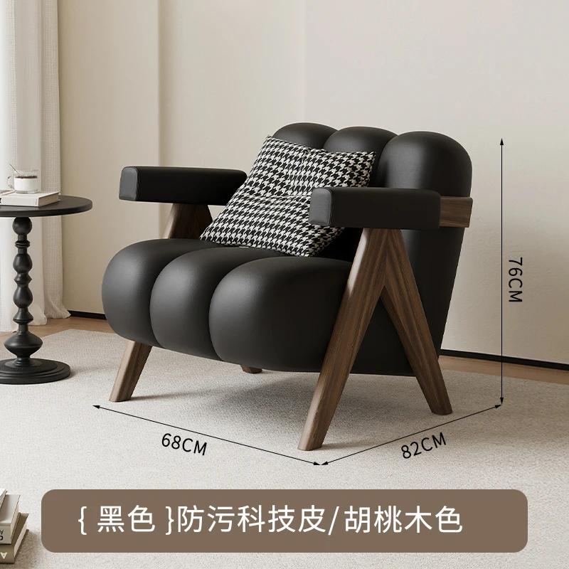 

Medieval style living room single sofa chair light luxury balcony leisure single chair