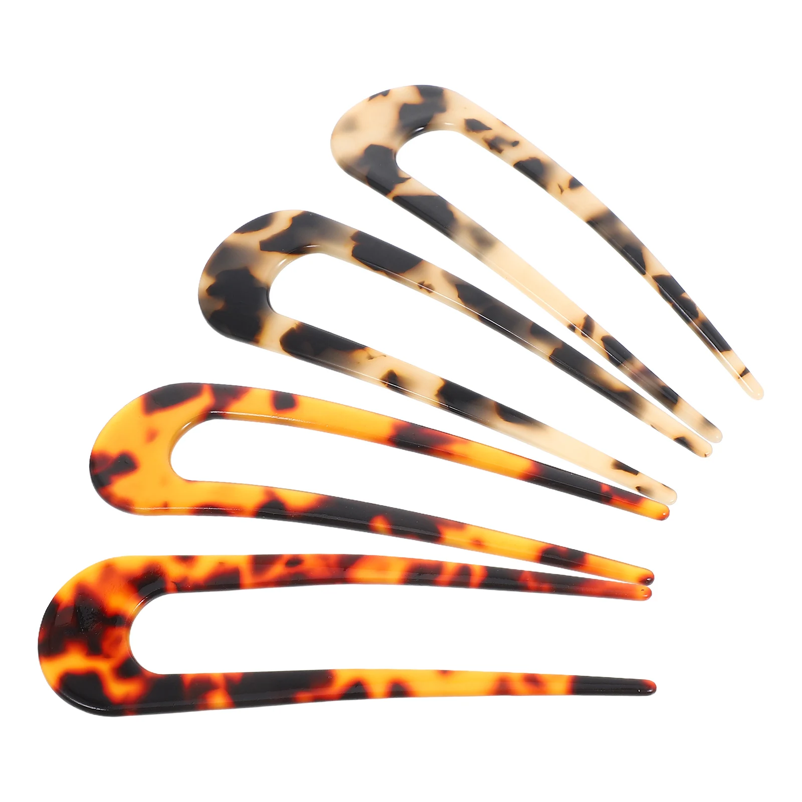 

4pcs French Style U Shaped Hairpins Acetate Sheet Hold Hairstyle Styling Aid Chignons Hairpins For Women Hair Accessories