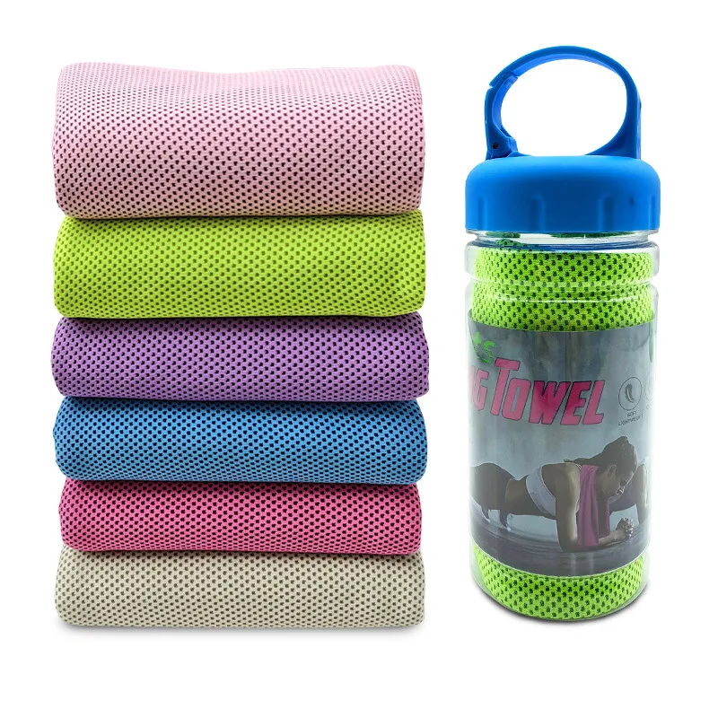 160GMS Quick Dry 3pcs Cooling Towel Fitness Sweat Wipe Handkerchief Polyester Tubular Cold Sensation Towel for Sport And Fitness