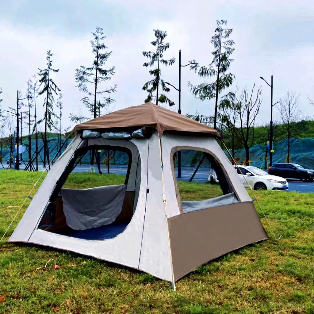 Outdoor Square Top Camping Tent Sunscreen Windproof Waterproof 3000mm Lightweight Portable Family Camping
