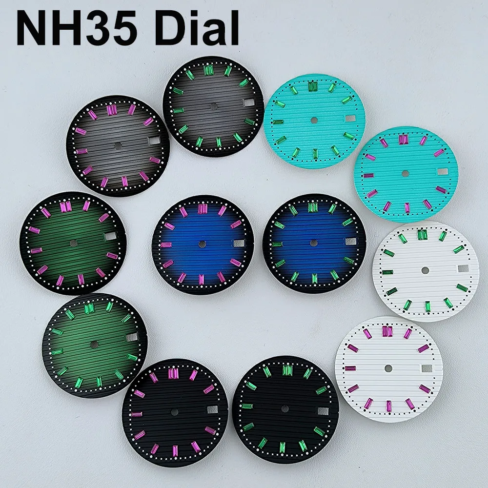 

Watch Dial NH35 dial Custom Logo Dial Diamonds Dial No luminous FIT N H35/N H36 movement watch accessories repair tools